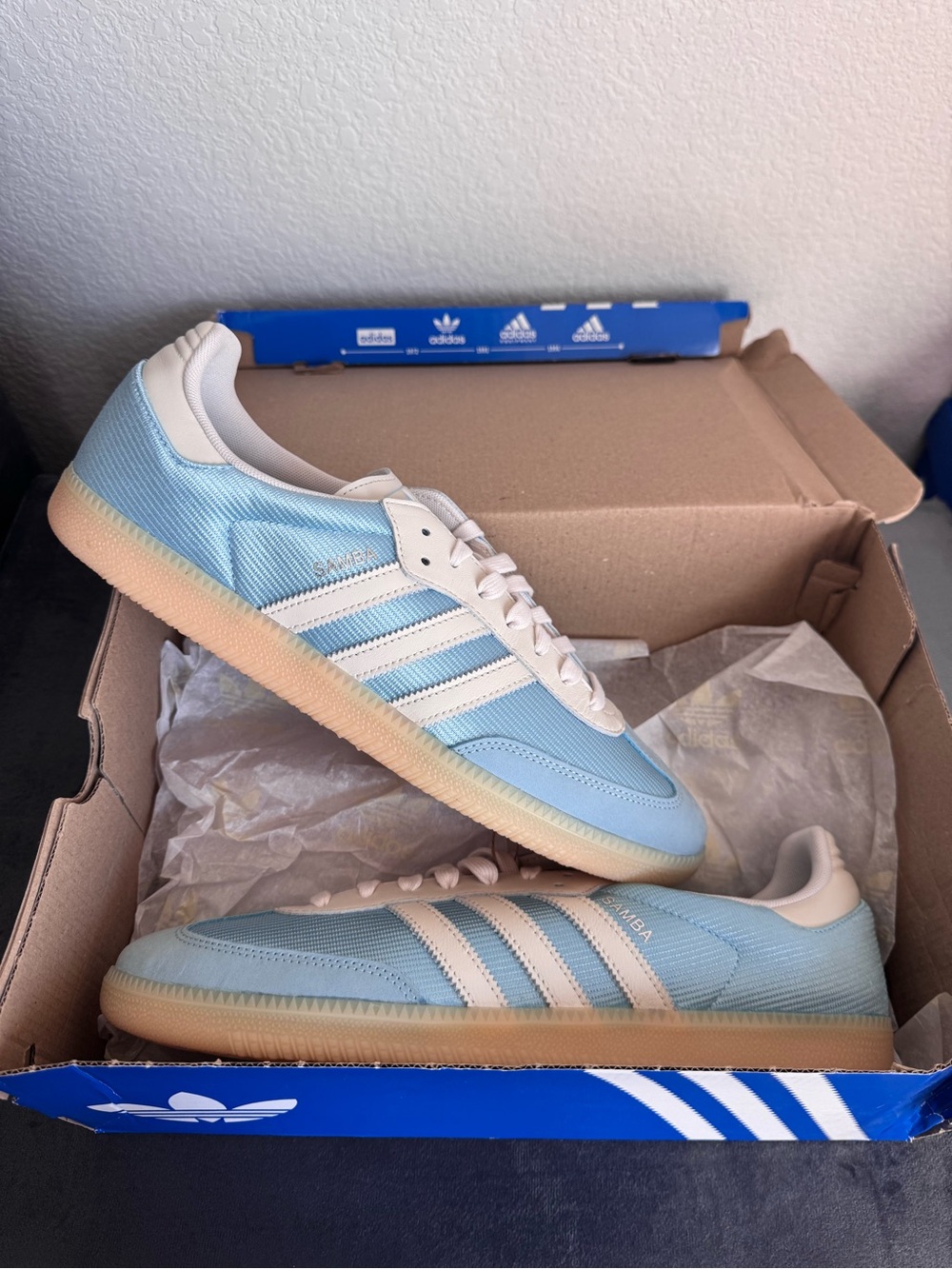 Adidas Samba Light Blue and Cream Size 12M/13W